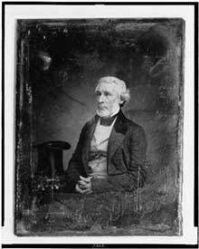 James Gordon Bennett, the editor of the New York Herald, posed for his daguerreotype at the Matthew Brady's studio in 1851. An engraving based on this daguerreotype would appear in the <i>Democratic Review</i>.