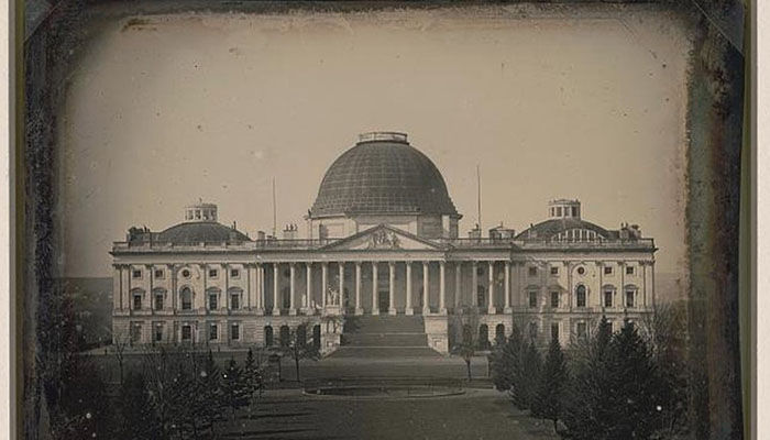 John Plumbe: Early photograph of United States Capitol, Washington, D. C., east front elevation, 1846 (1846)
